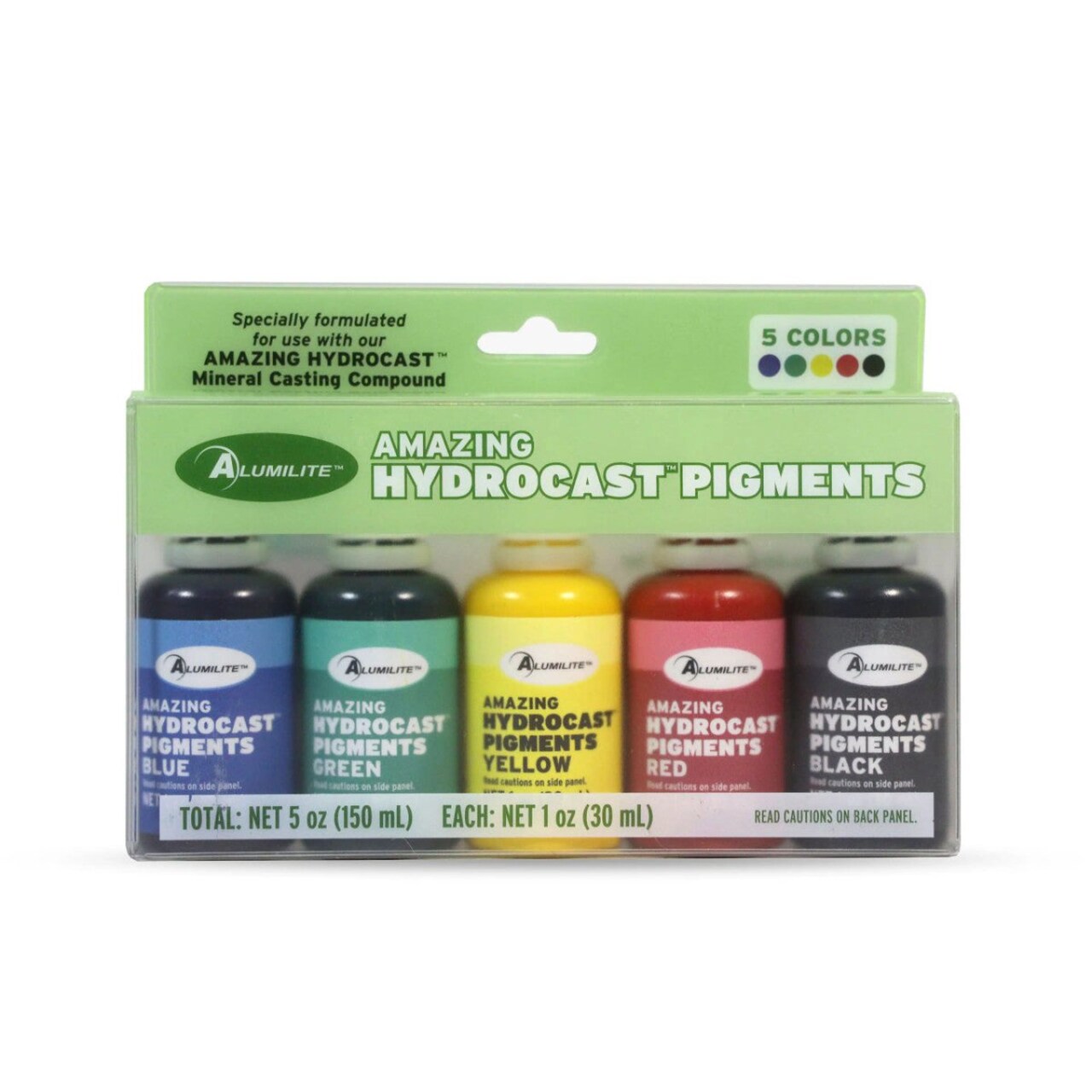 Hydrocast Pigment Kit 5 pk - (1oz each: blue, green, yellow, red, black)